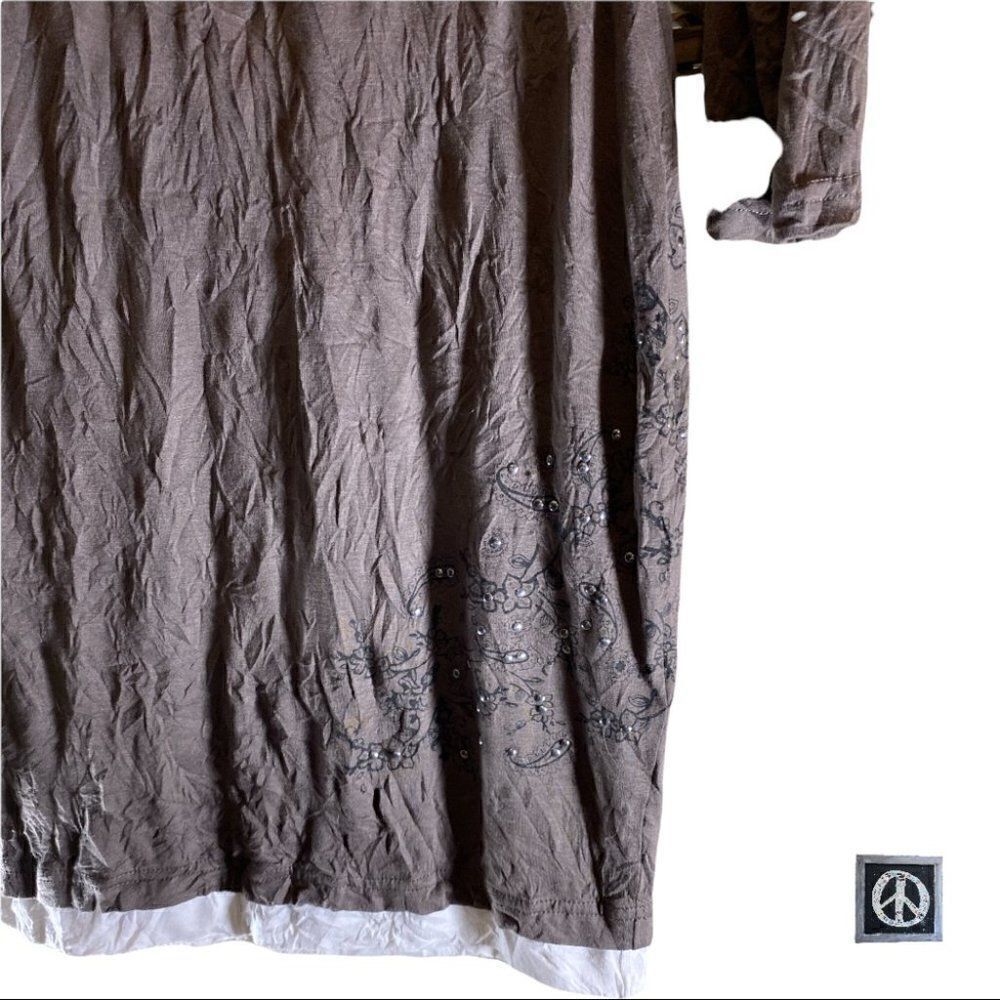 $5$ add on item- Venus crinkle cotton bib lounge dress. size medium - Picture 3 of 11